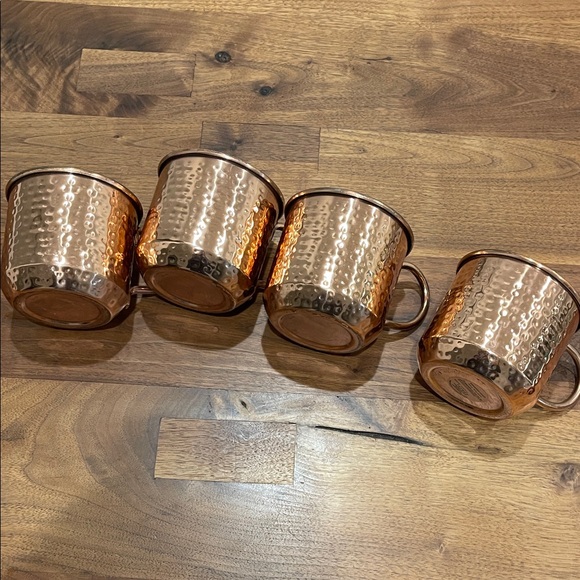 Hammered Copper Mugs Set 4 - Picture 5 of 5